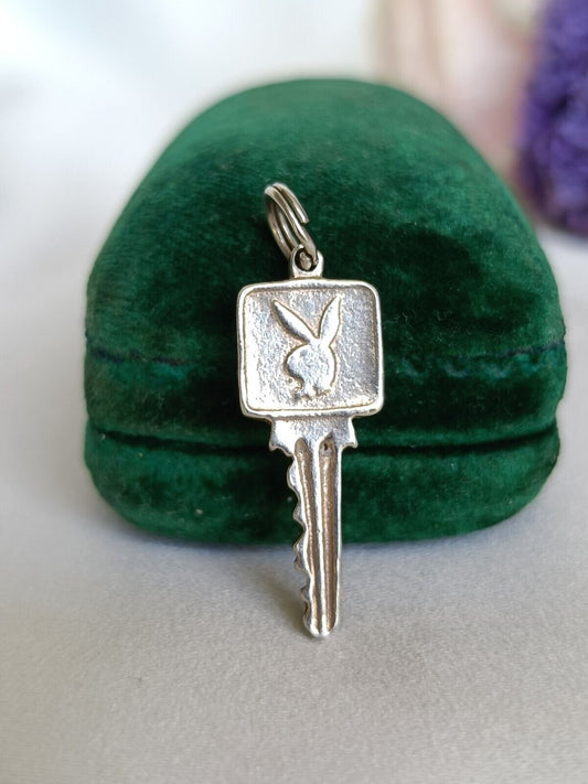 Vintage Sterling Silver Playboy Mansion Key Charm Or Pendant