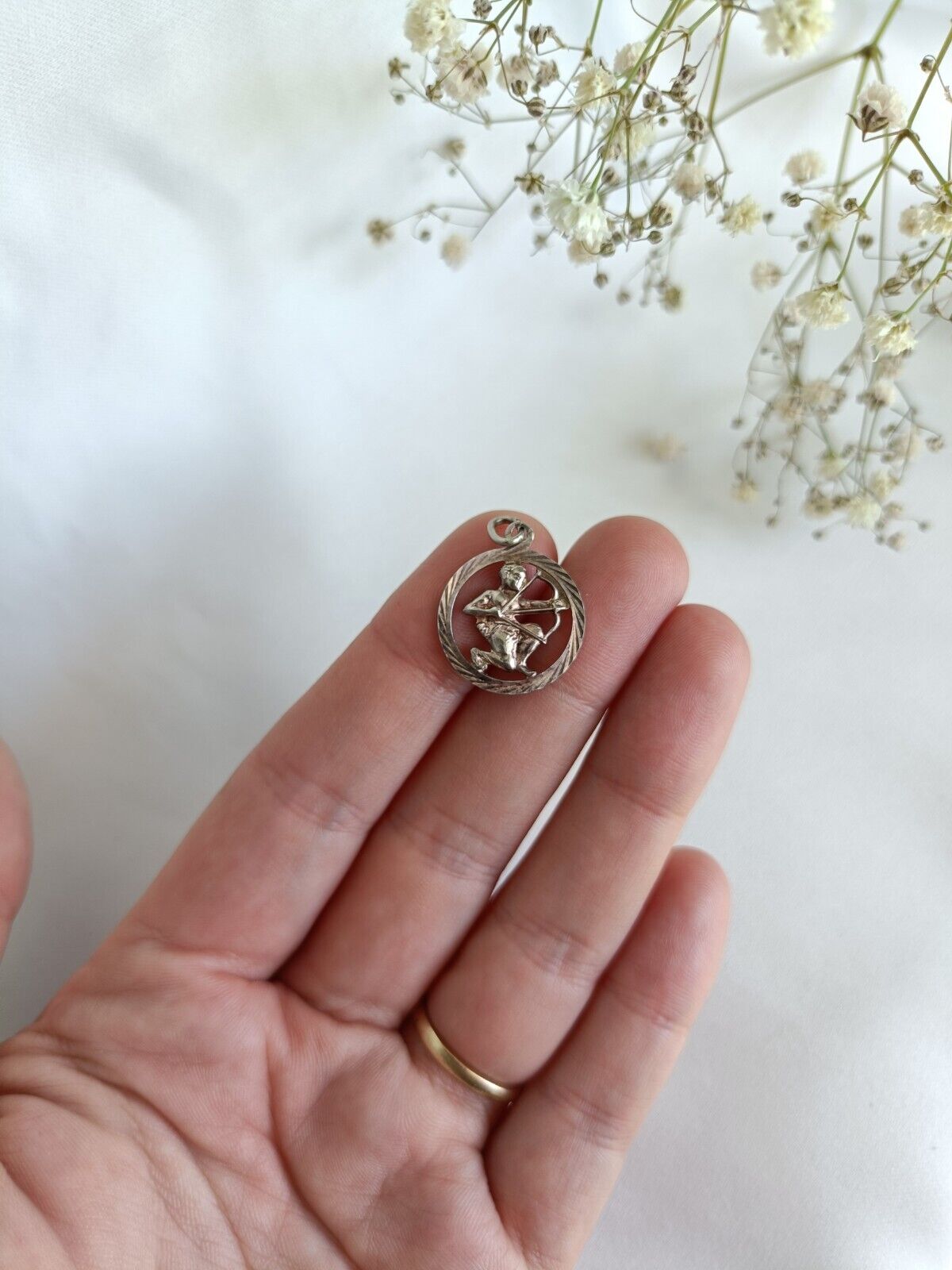 Vintage 835 Silver Sagittarius Zodiac Charm Or Pendant