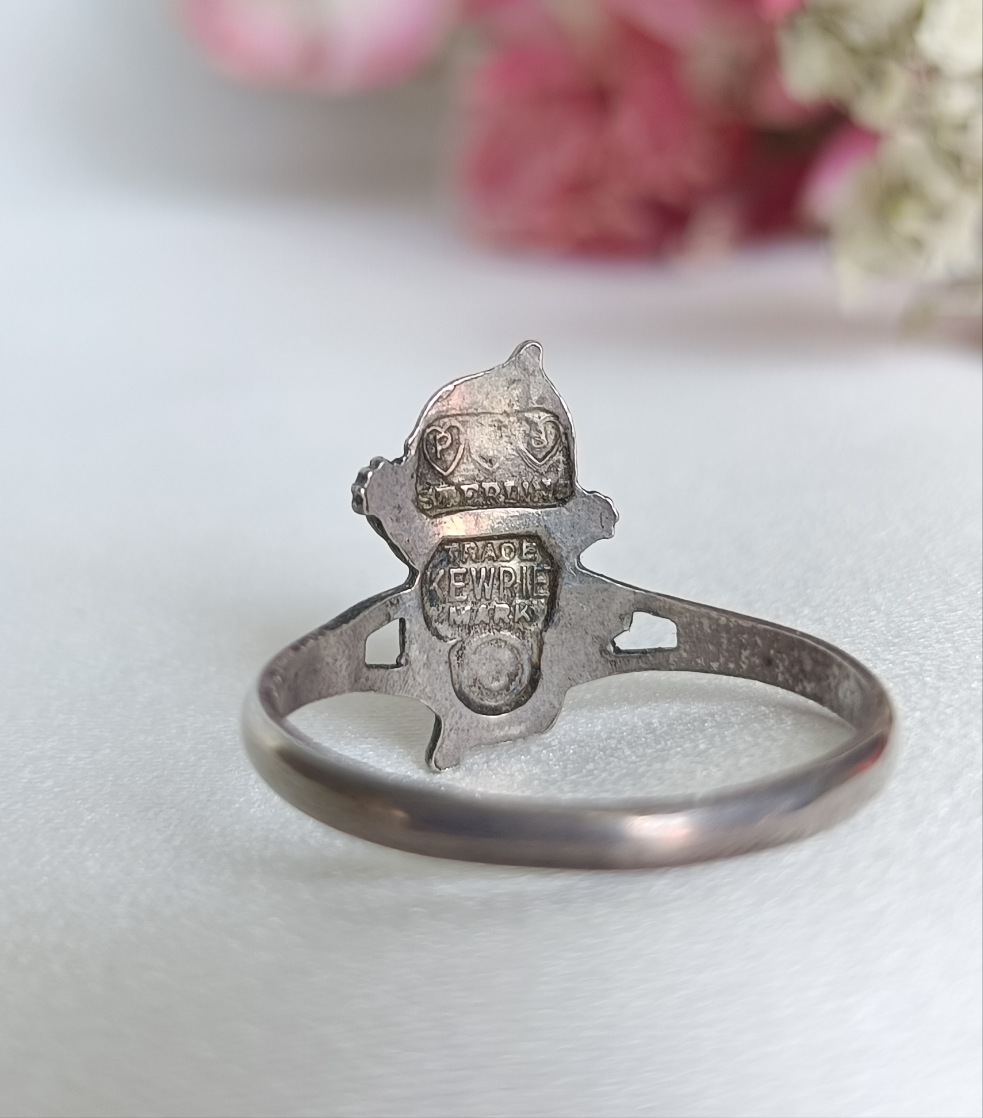 Antique 1920's trademark Kewpie doll ring by Paye & Baker size 5 US or J UK