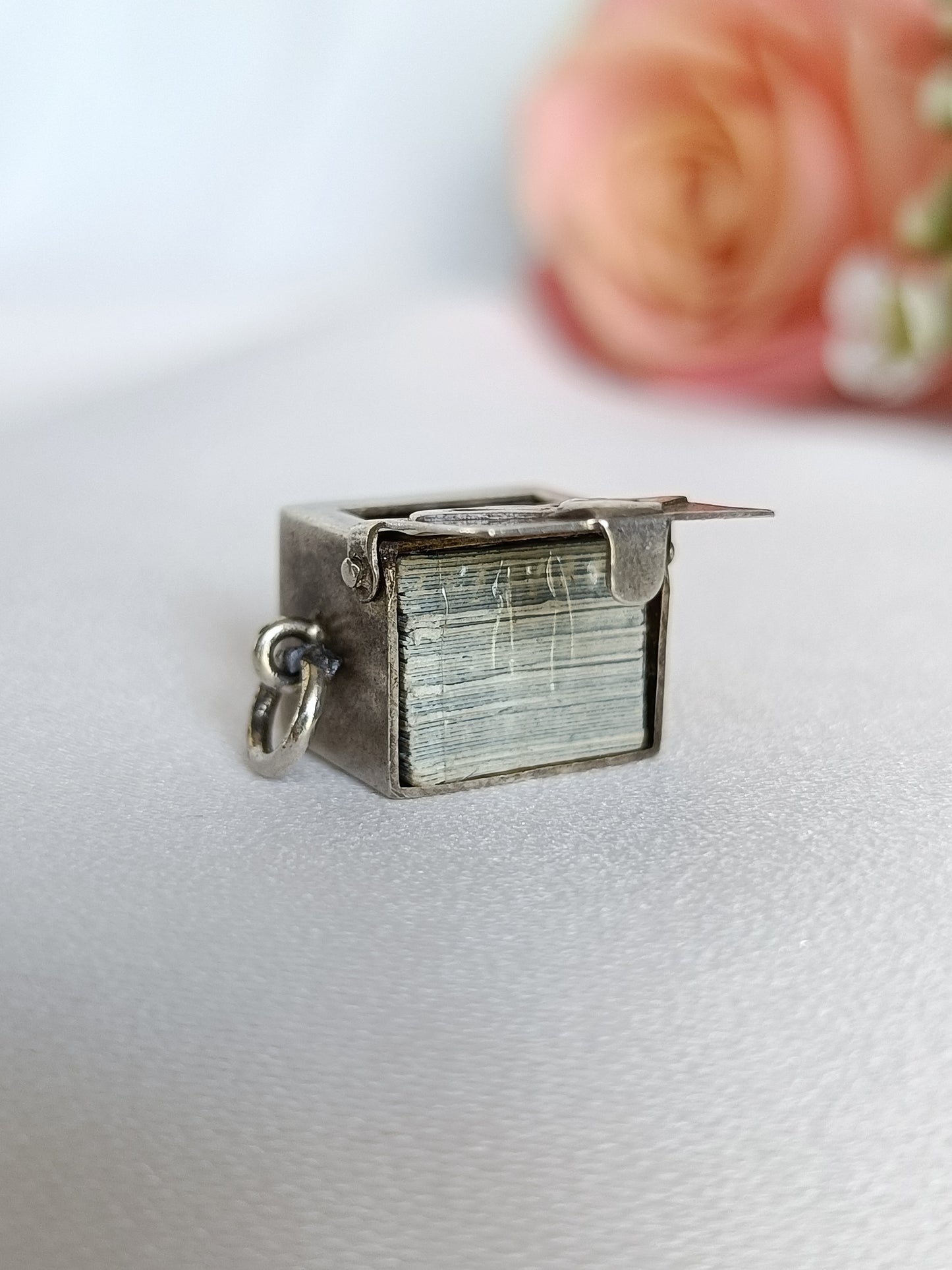 Vintage Sterling silver miniature deck of cards charm or small pendant