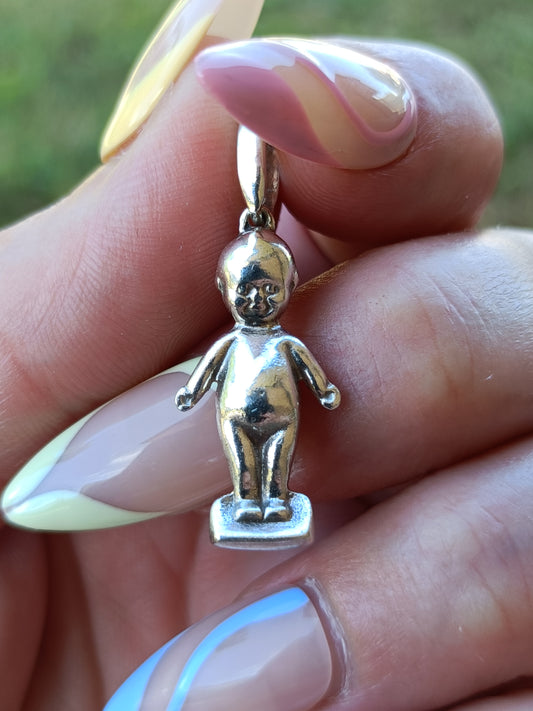 Vintage sterling silver kewpie doll pendant