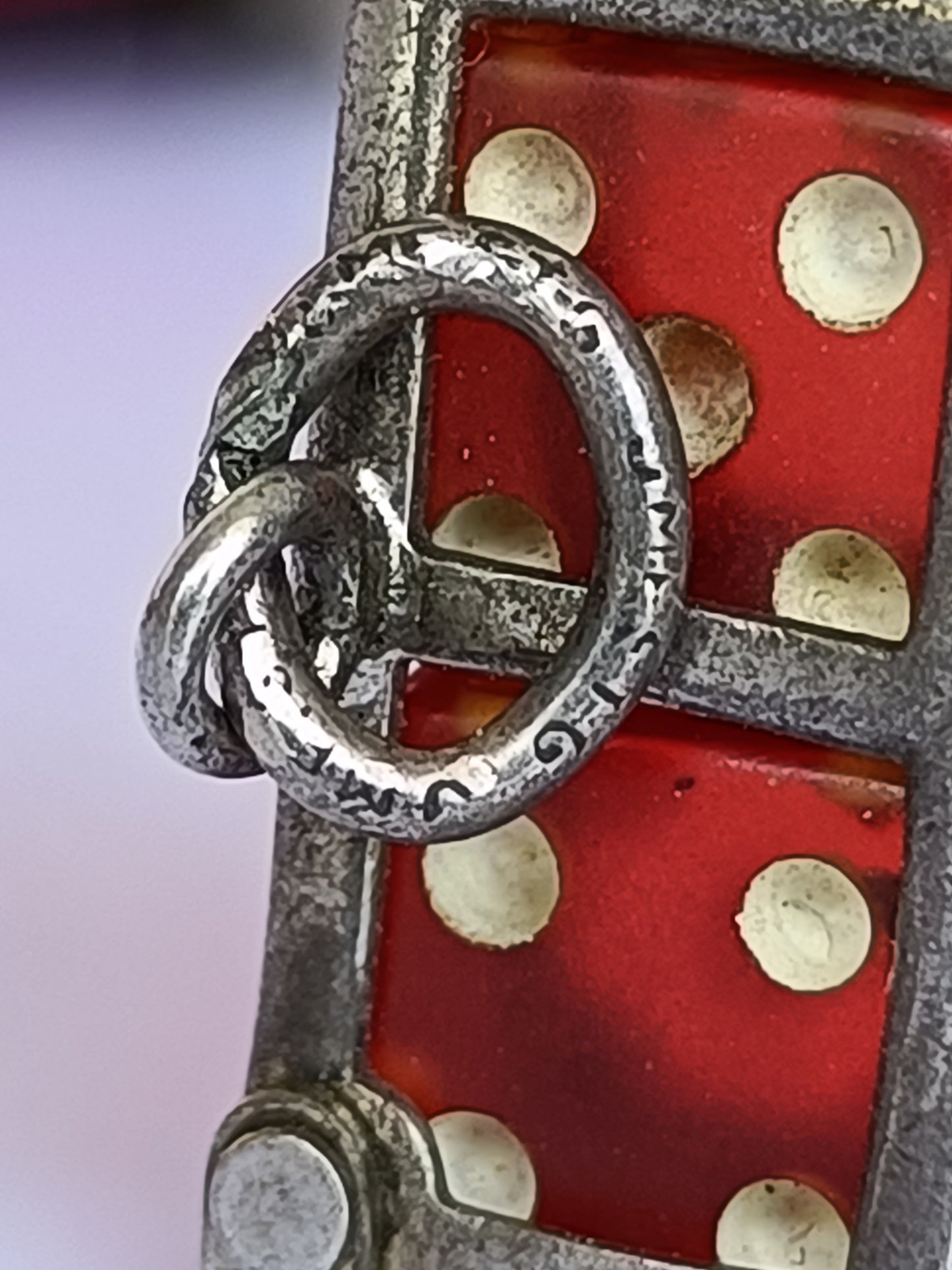 Vintage 1950's J.M Fisher sterling silver miniature dice in cage charm or pendant