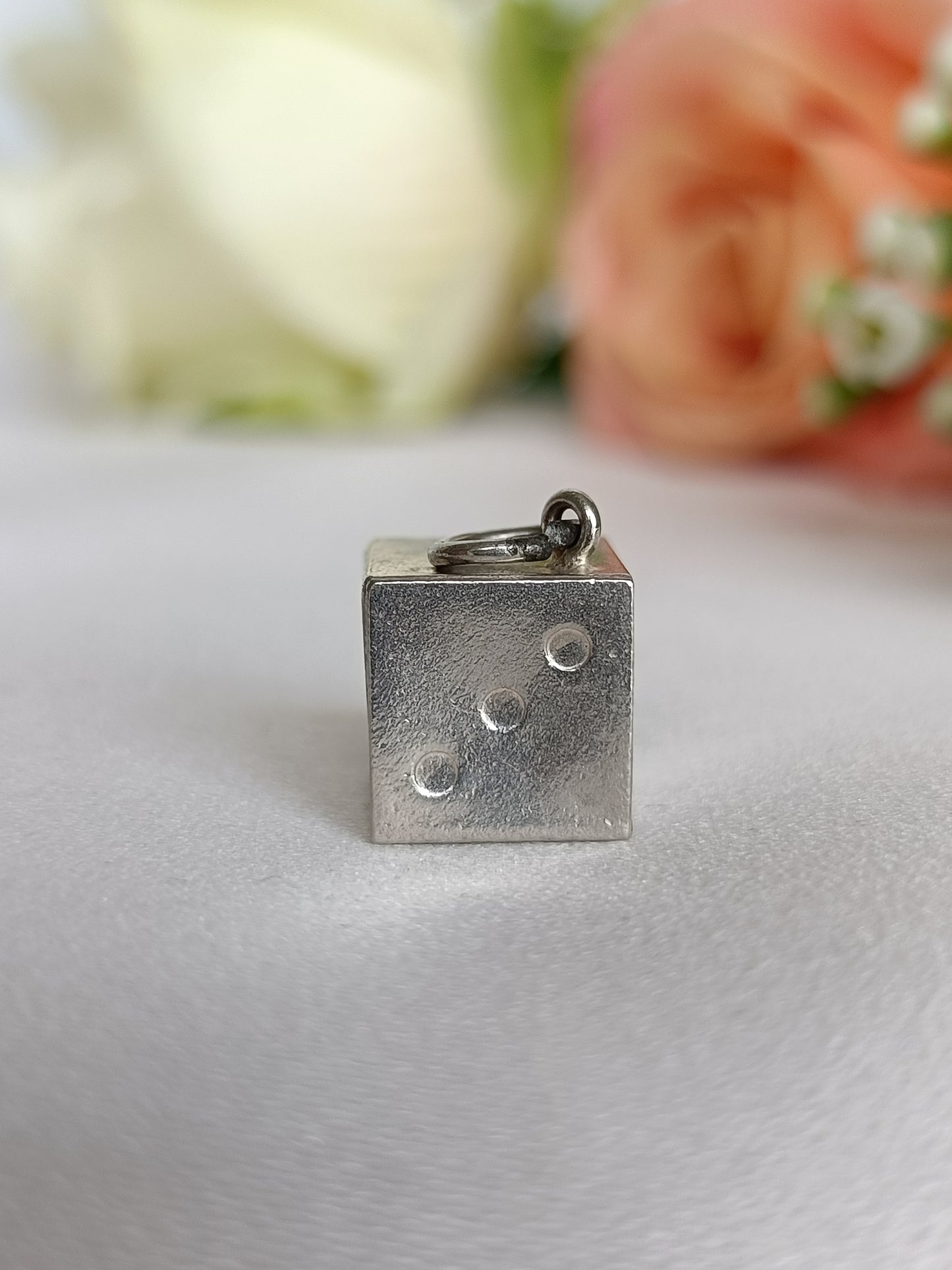 Vintage 1970's 925 Sterling silver Dice charm