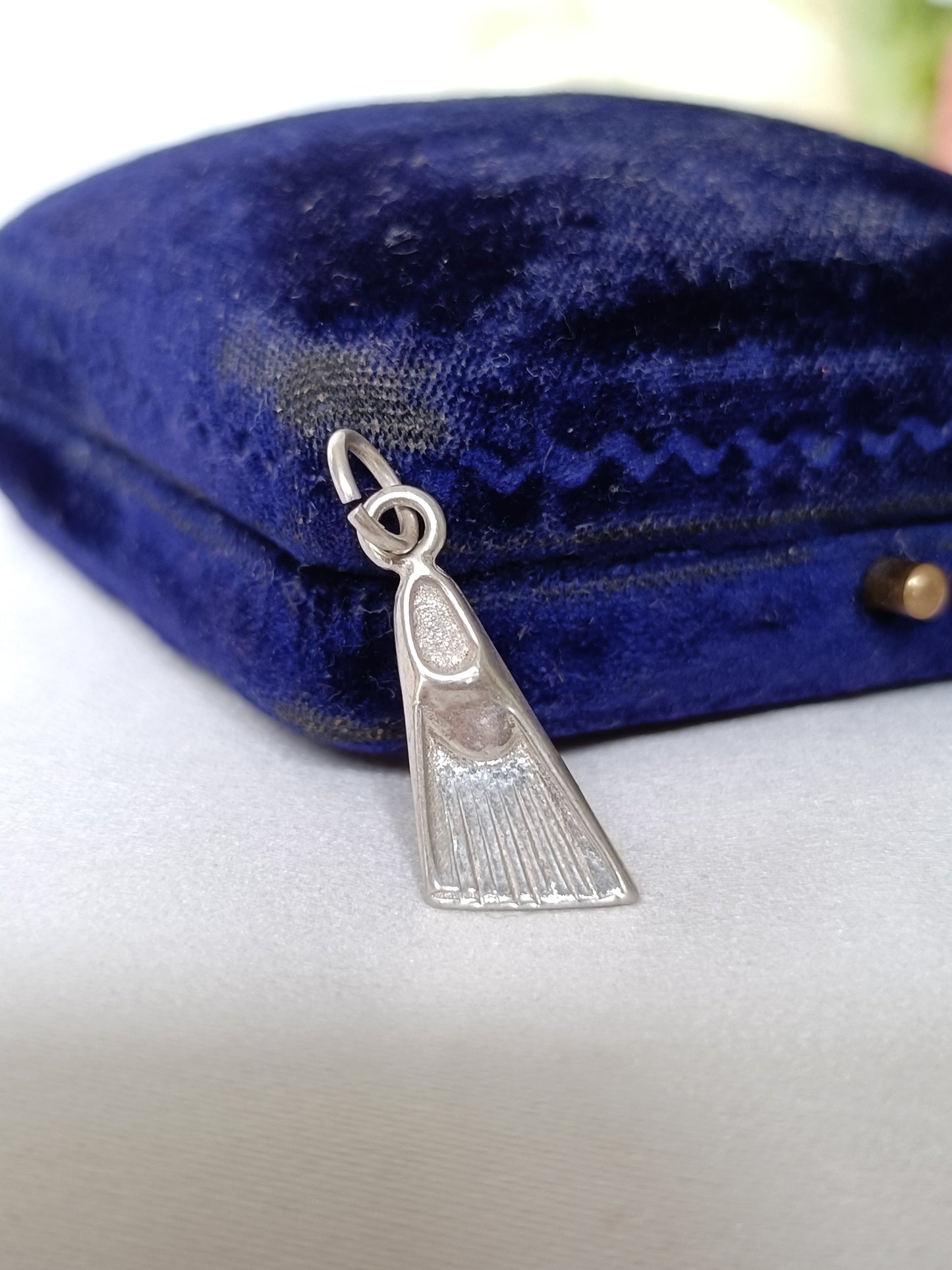 Vintage Sterling silver flipper charm swimming & diving interest