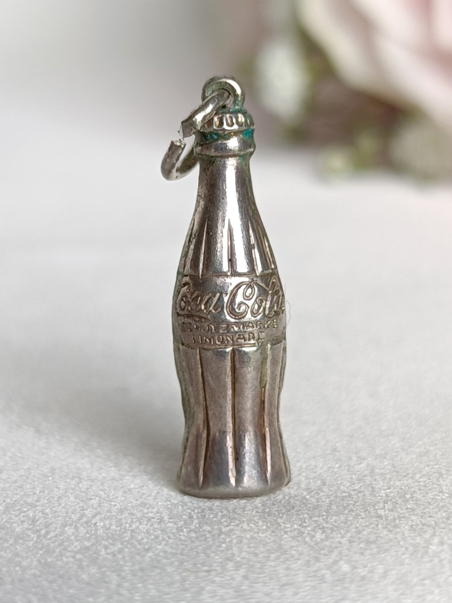 Vintage sterling silver Coca cola bottle charm or small pendant