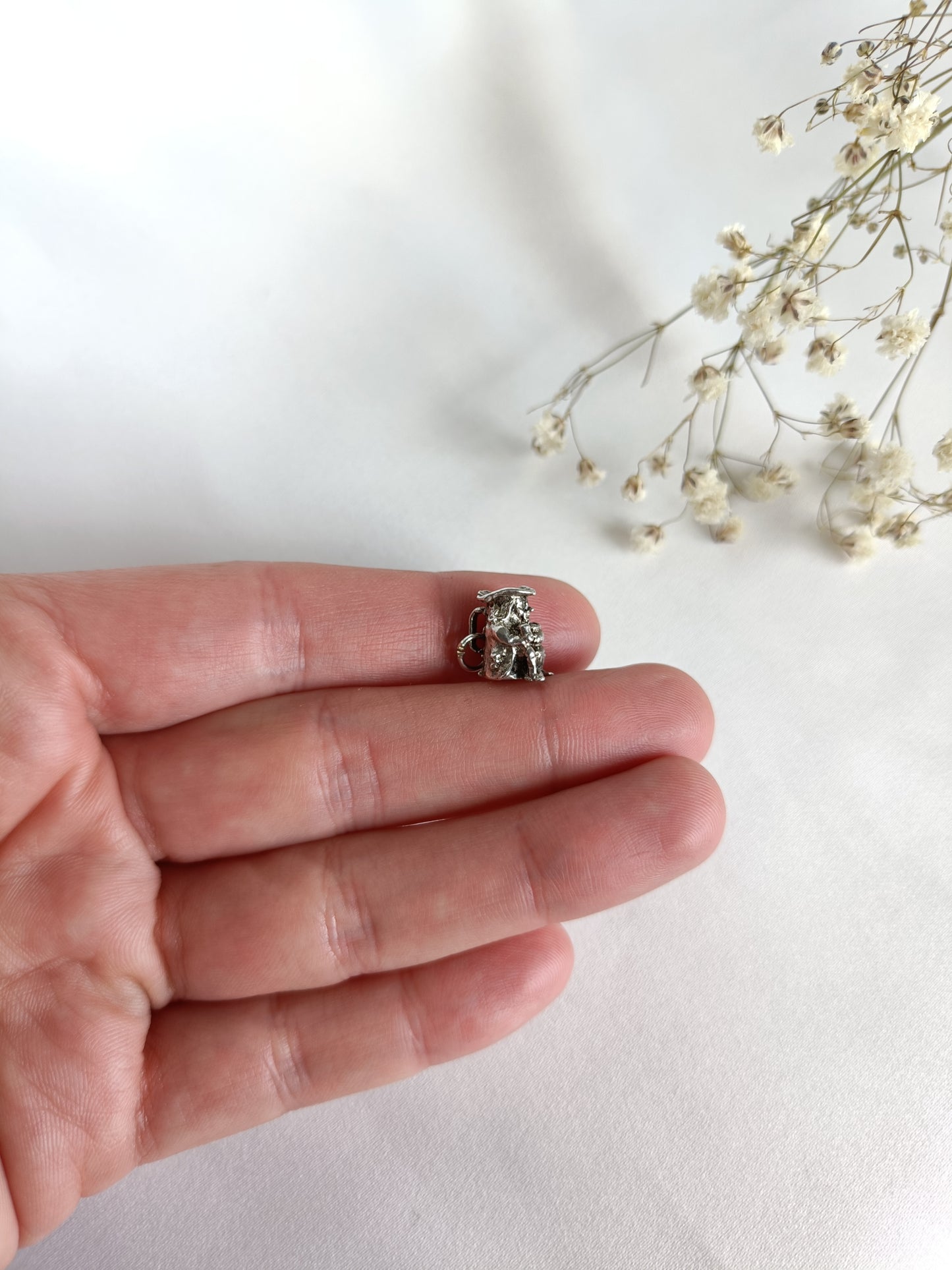 Vintage sterling silver pirate Toby jug charm