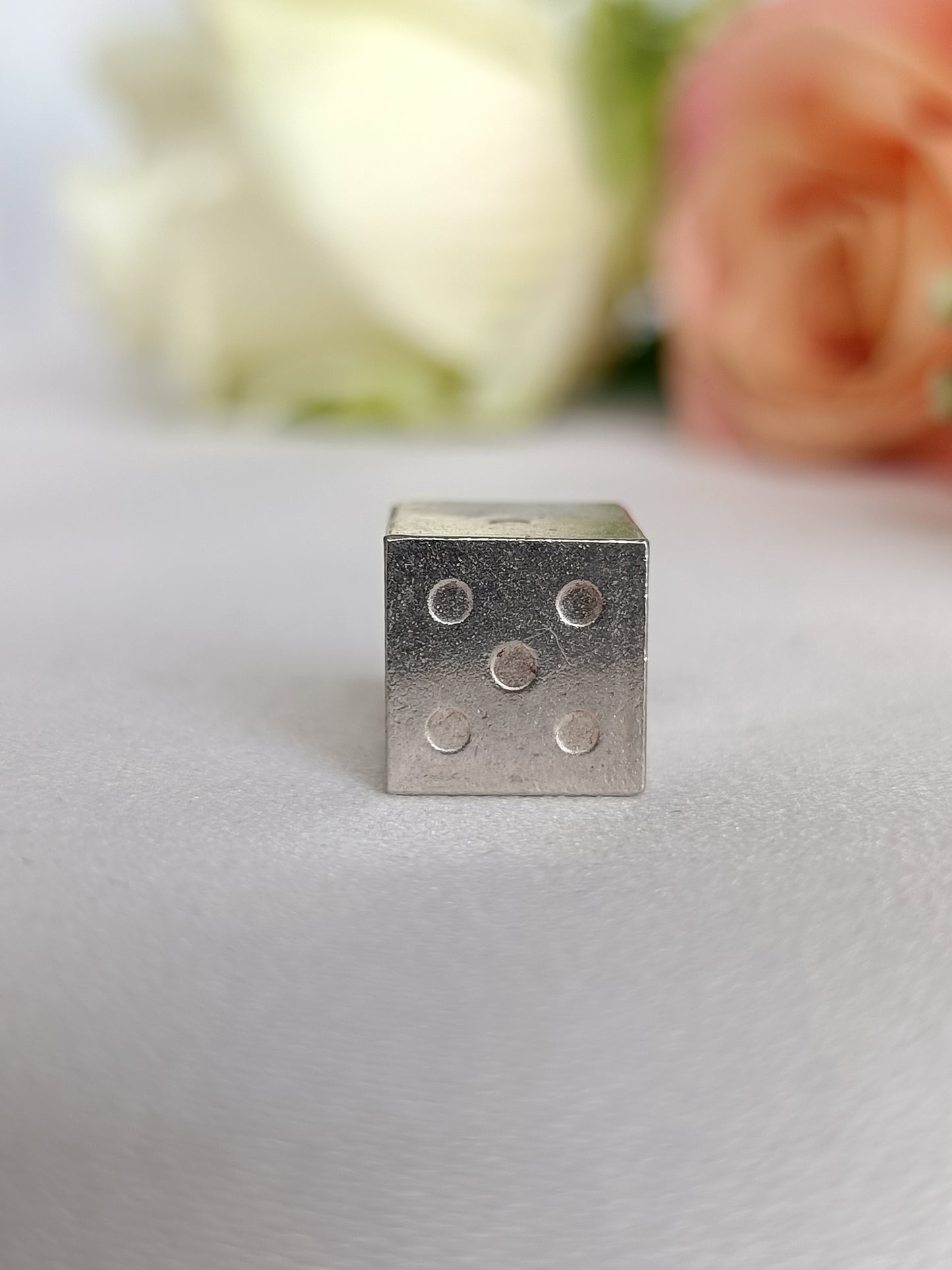 Vintage 1970's 925 Sterling silver Dice charm