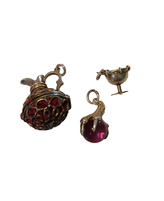 Custom listing for Sarah- 3 X sterling silver vintage charms.