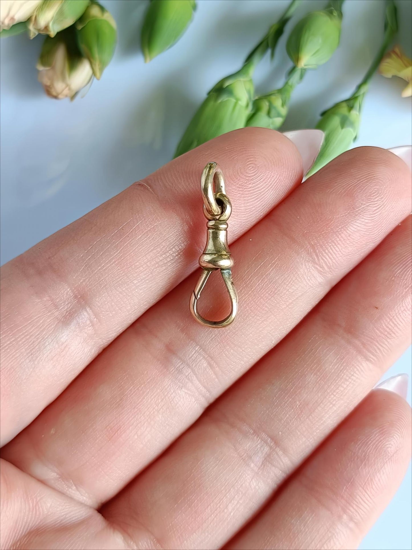 Antique Australian 9ct Gold Dog Clip Closure Pendant Charm Holder