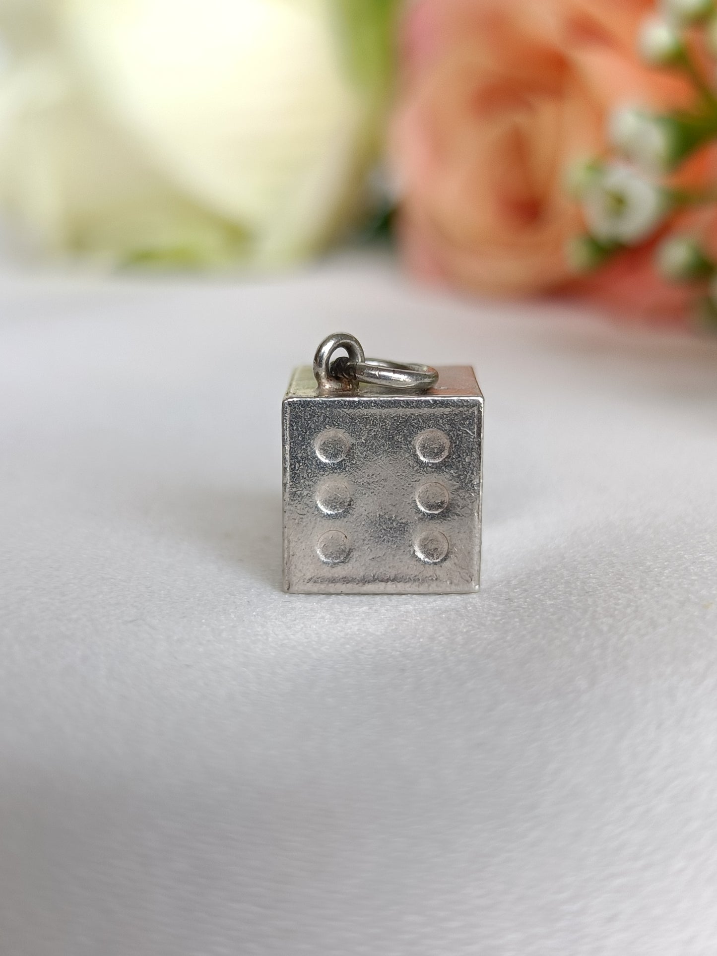 Vintage 1970's 925 Sterling silver Dice charm