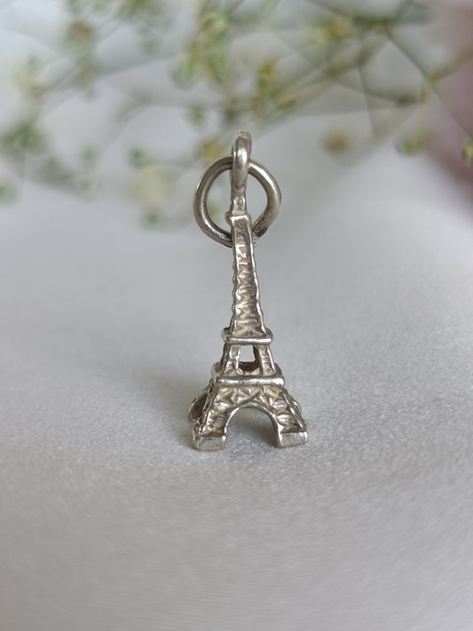 Vintage 925 sterling silver Eiffel Tower travel charm or small pendant