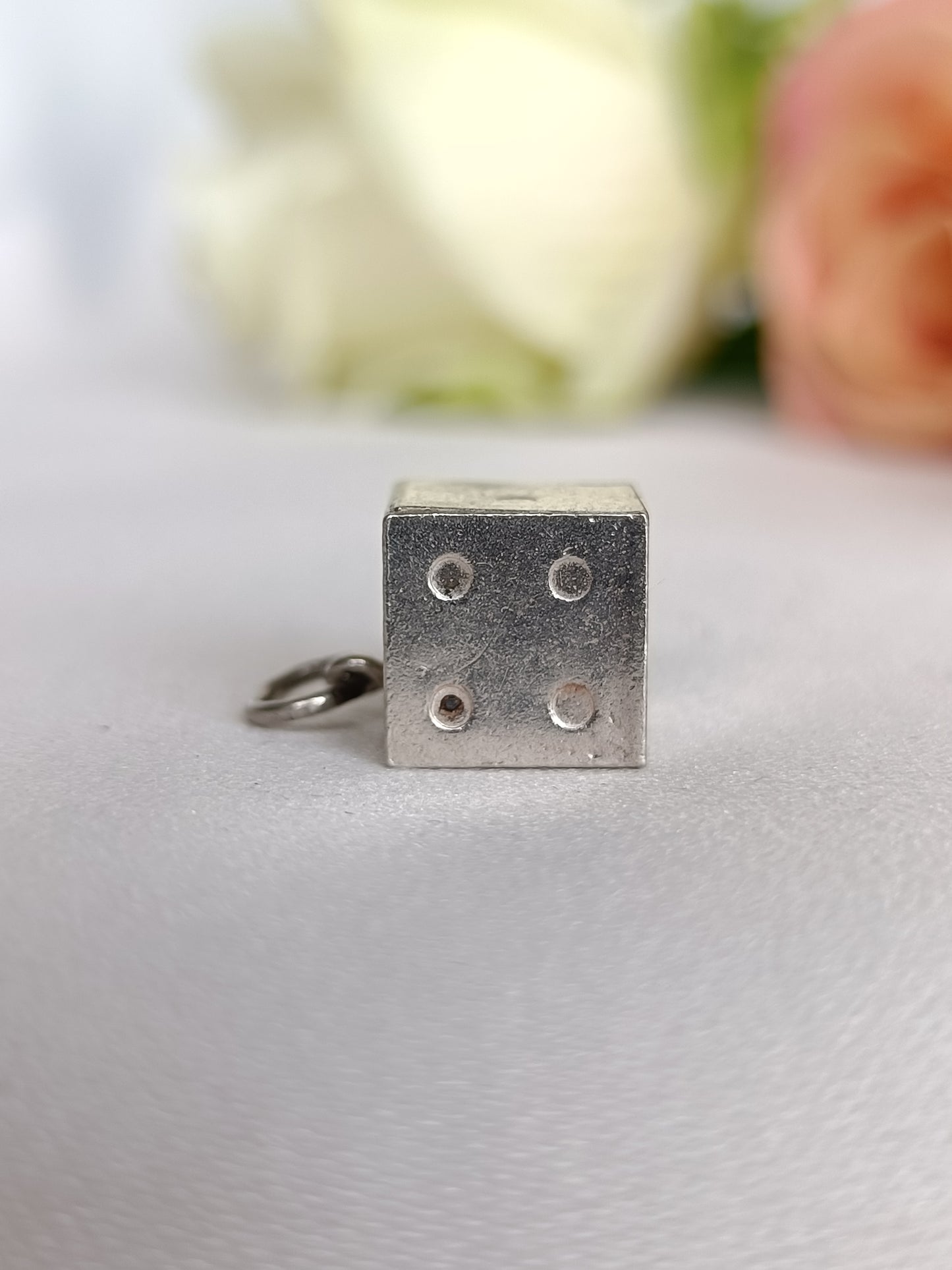 Vintage 1970's 925 Sterling silver Dice charm