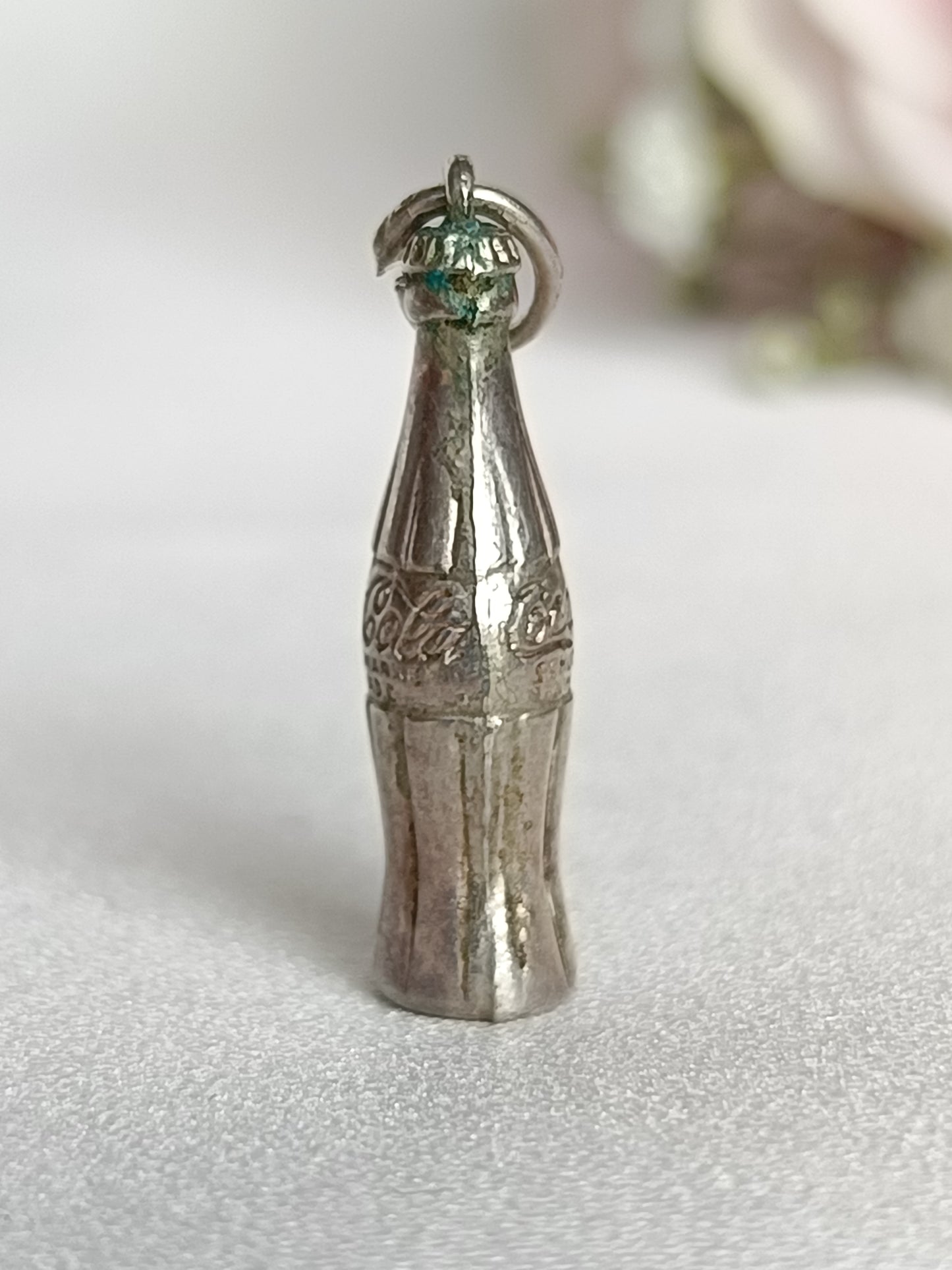 Vintage sterling silver Coca cola bottle charm or small pendant