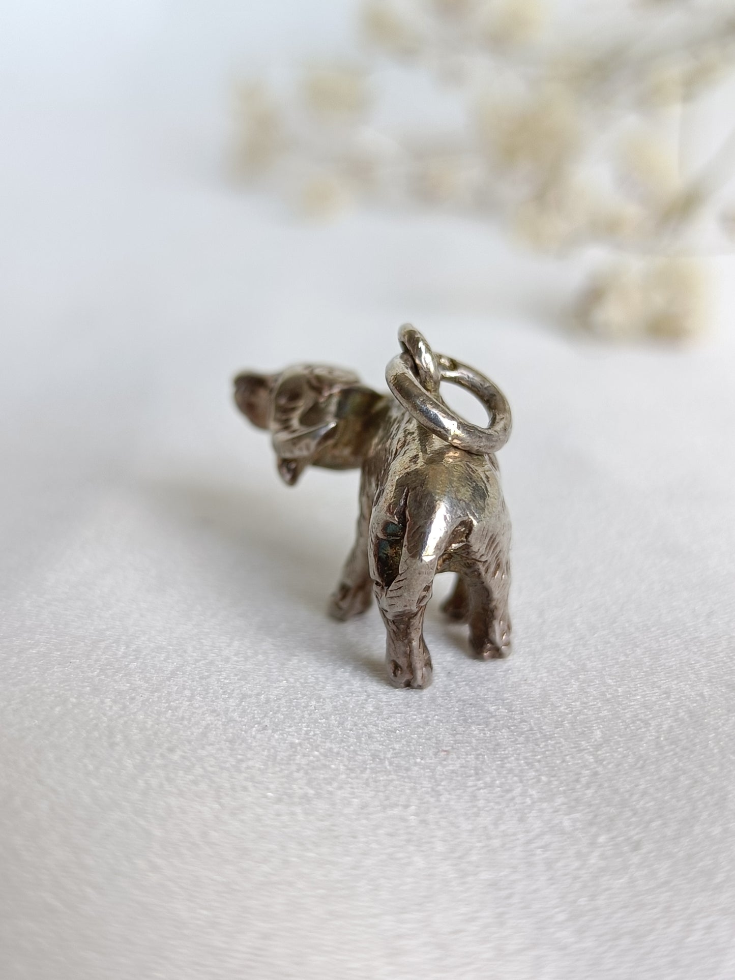 Vintage sterling silver water buffalo charm or pendant