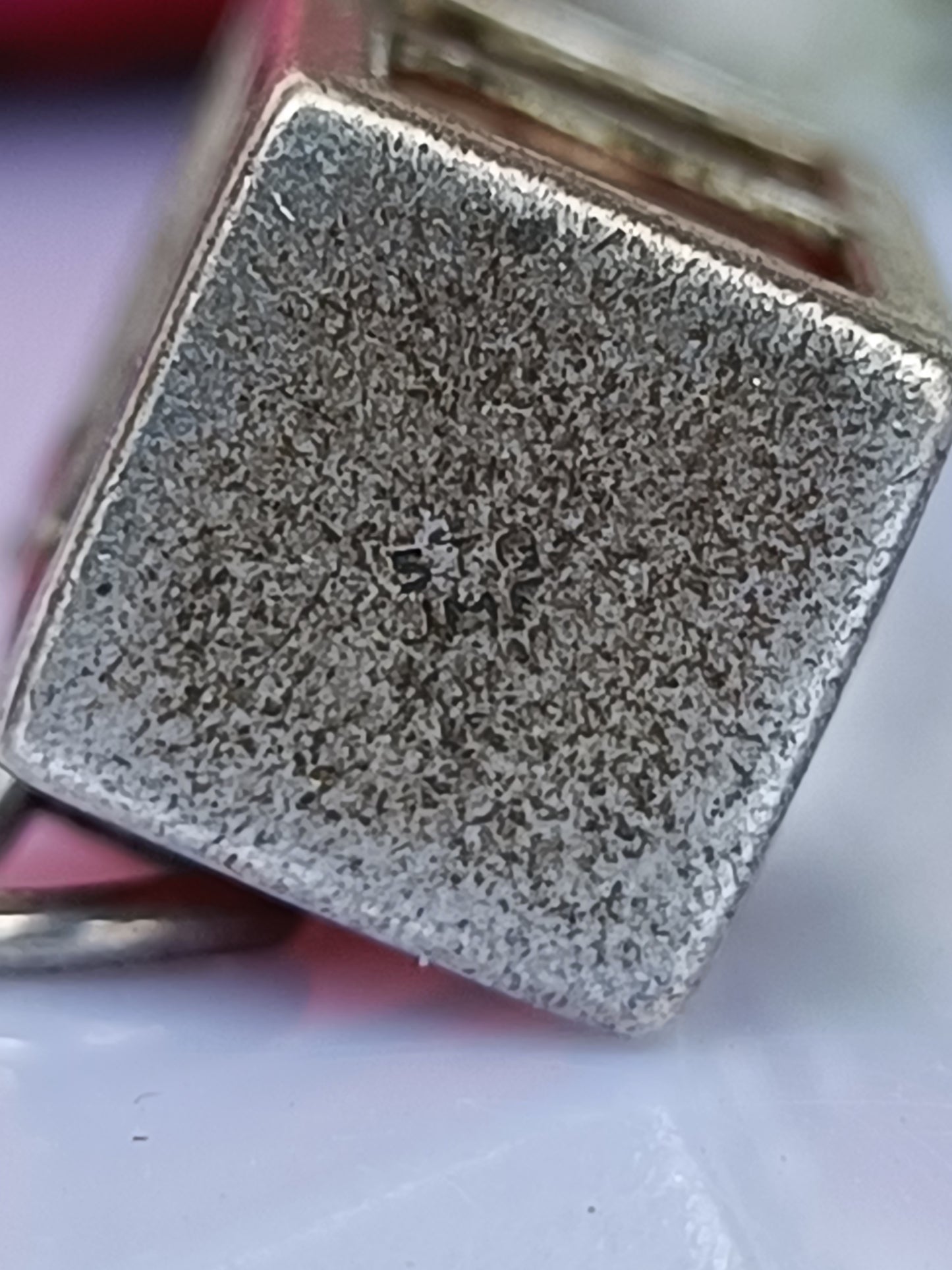 Vintage 1950's J.M Fisher sterling silver miniature dice in cage charm or pendant