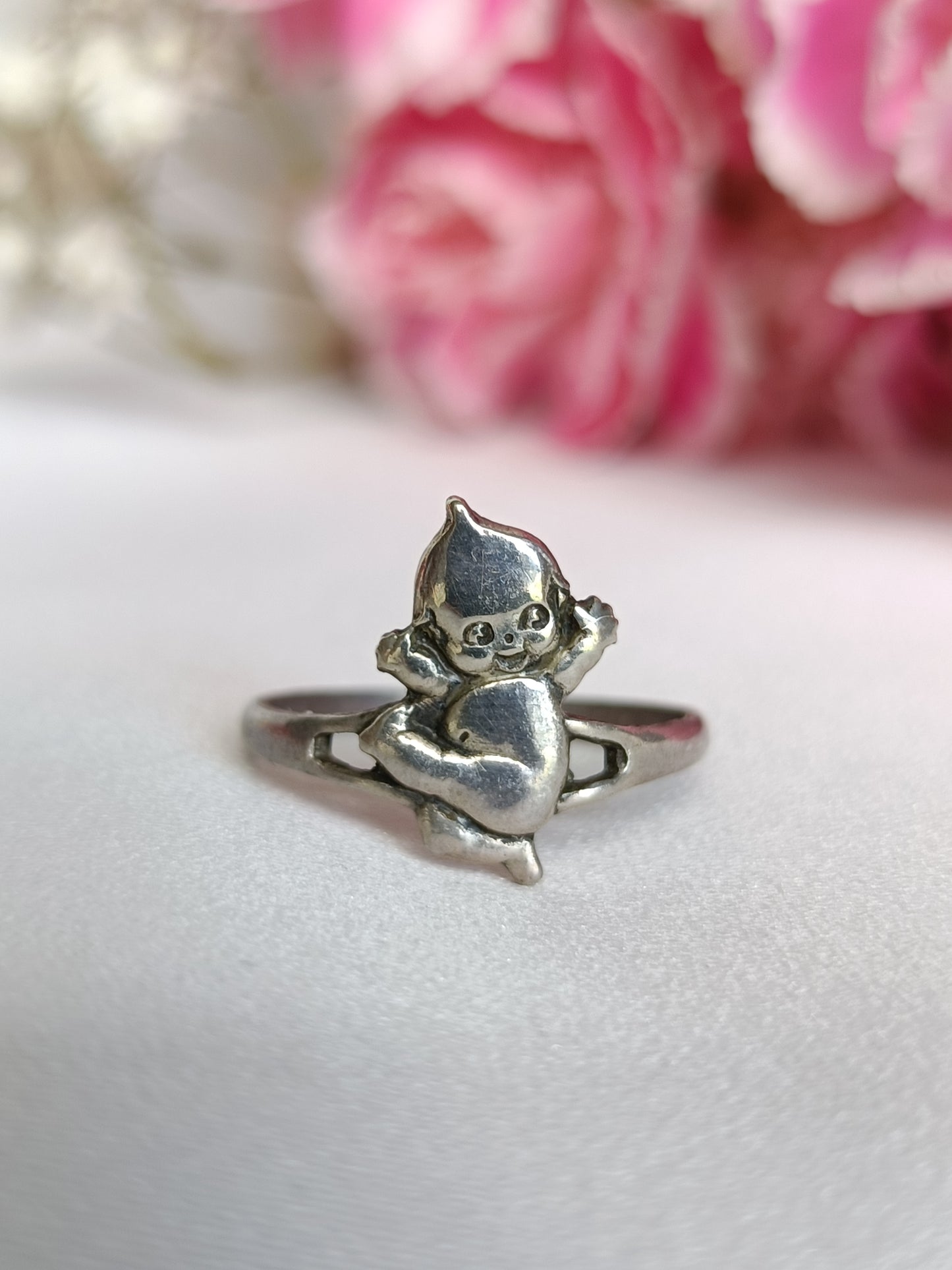 Antique 1920's trademark Kewpie doll ring by Paye & Baker size 5 US or J UK