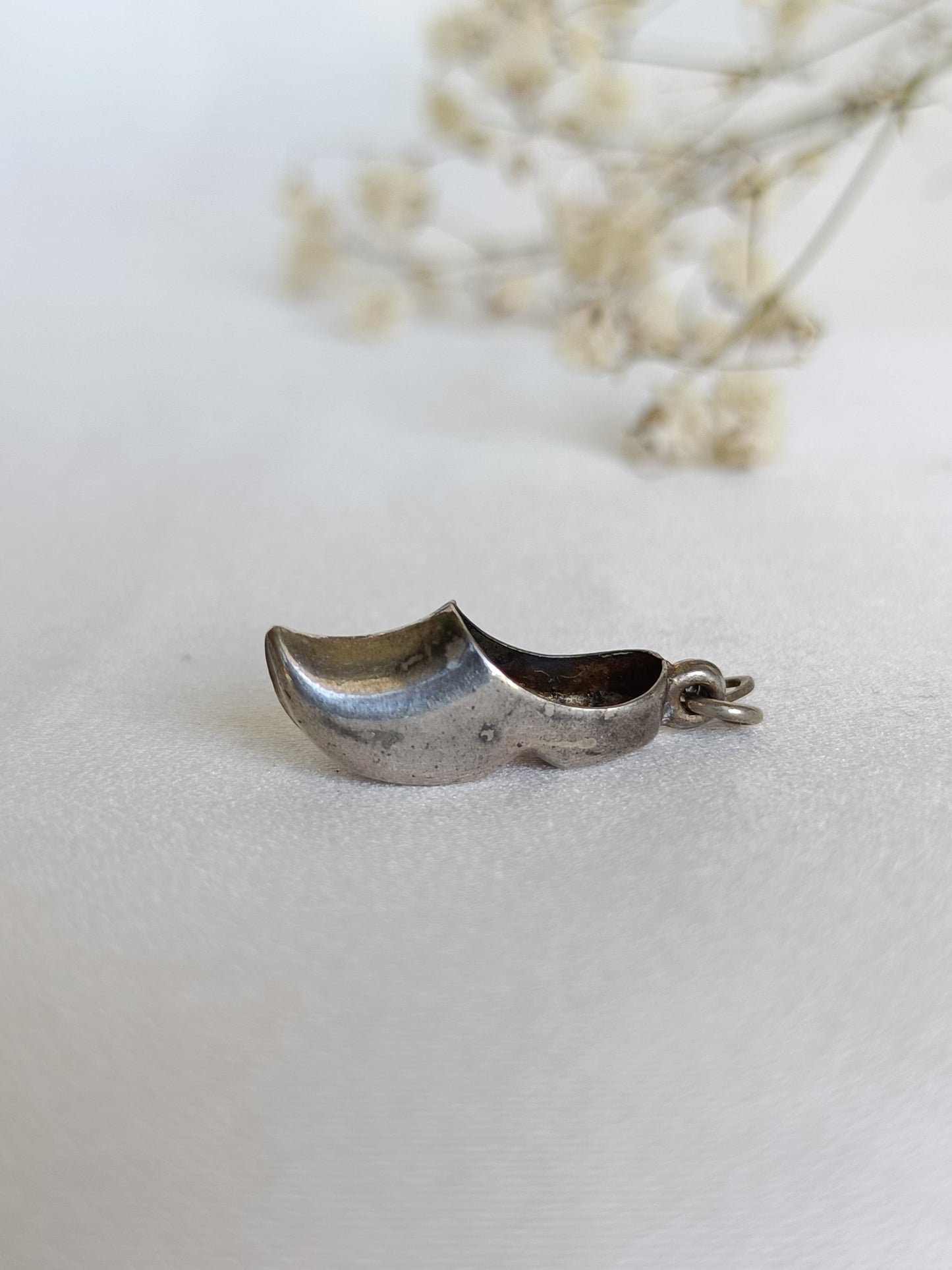 Vintage silver Dutch clog charm