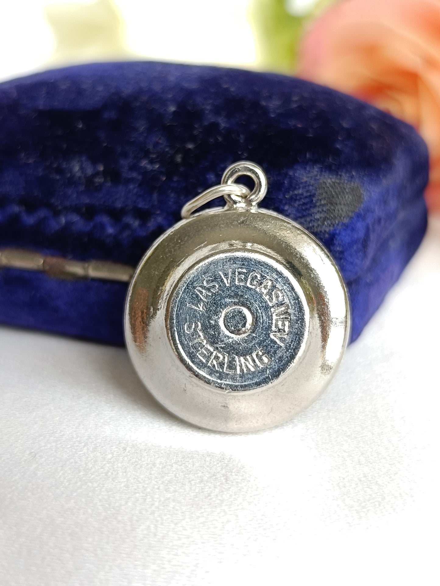 Vintage Las Vegas Sterling silver functional miniature Roulette charm or pendant