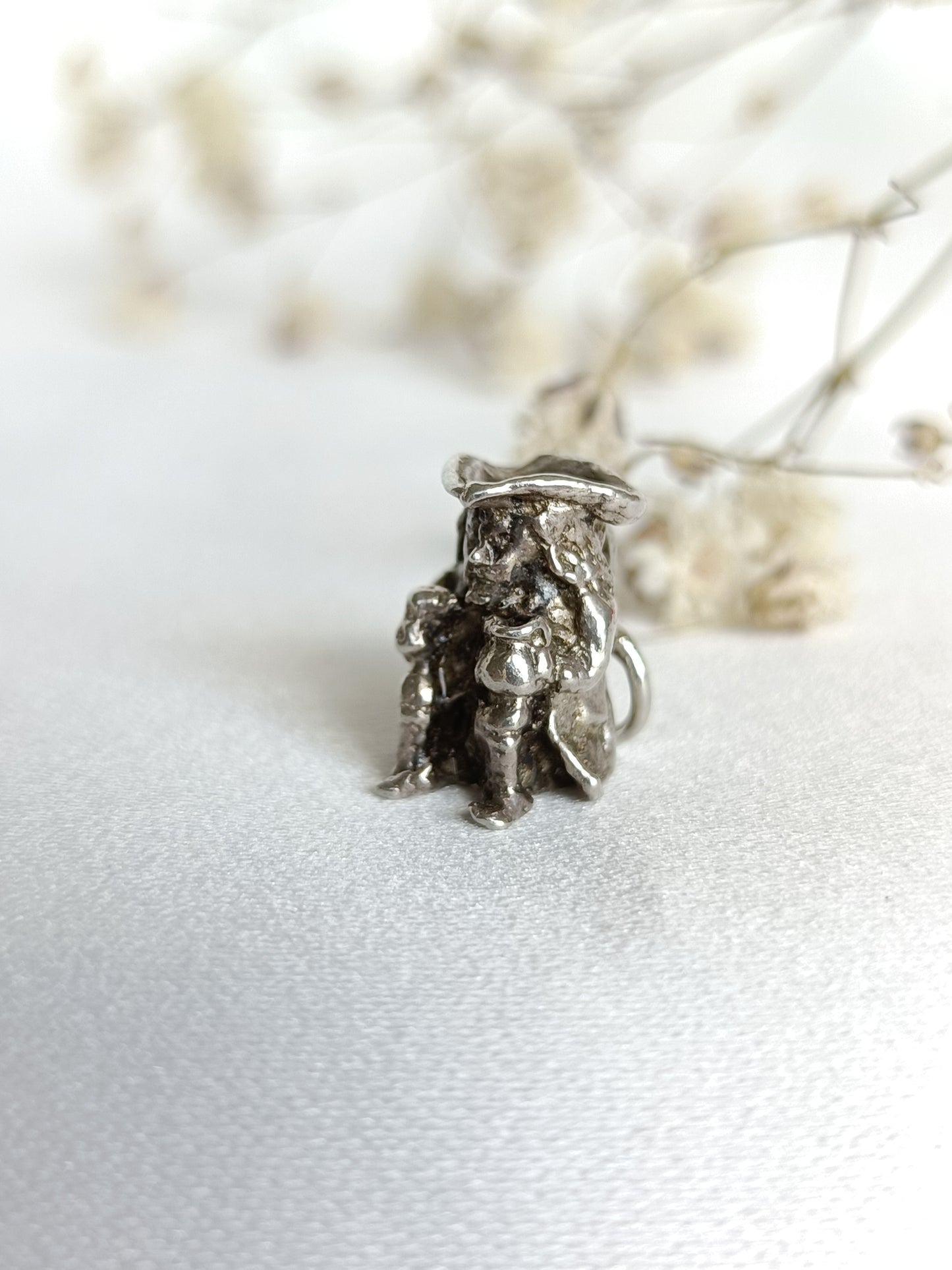 Vintage sterling silver pirate Toby jug charm