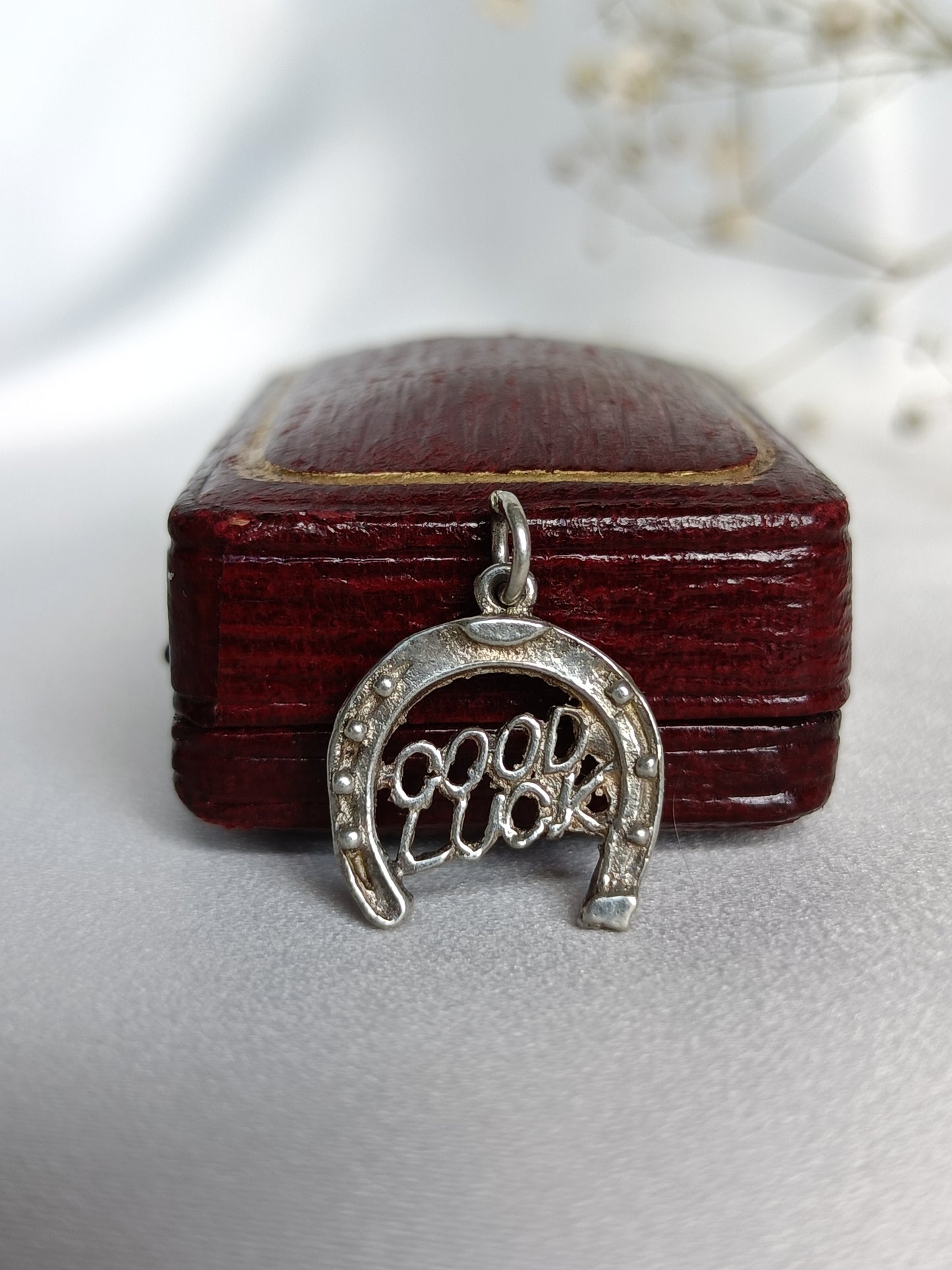 Vintage sterling silver good luck horse shoe charm or small pendant